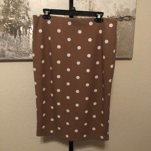 Brand New Never Worn, Light Brown Polka Dot Skirt